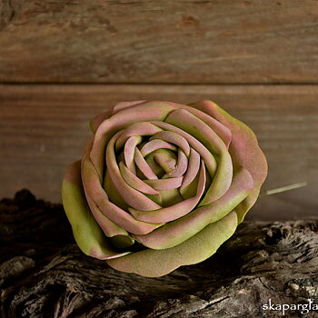 Ros Grön-rosa Trådad 7cm