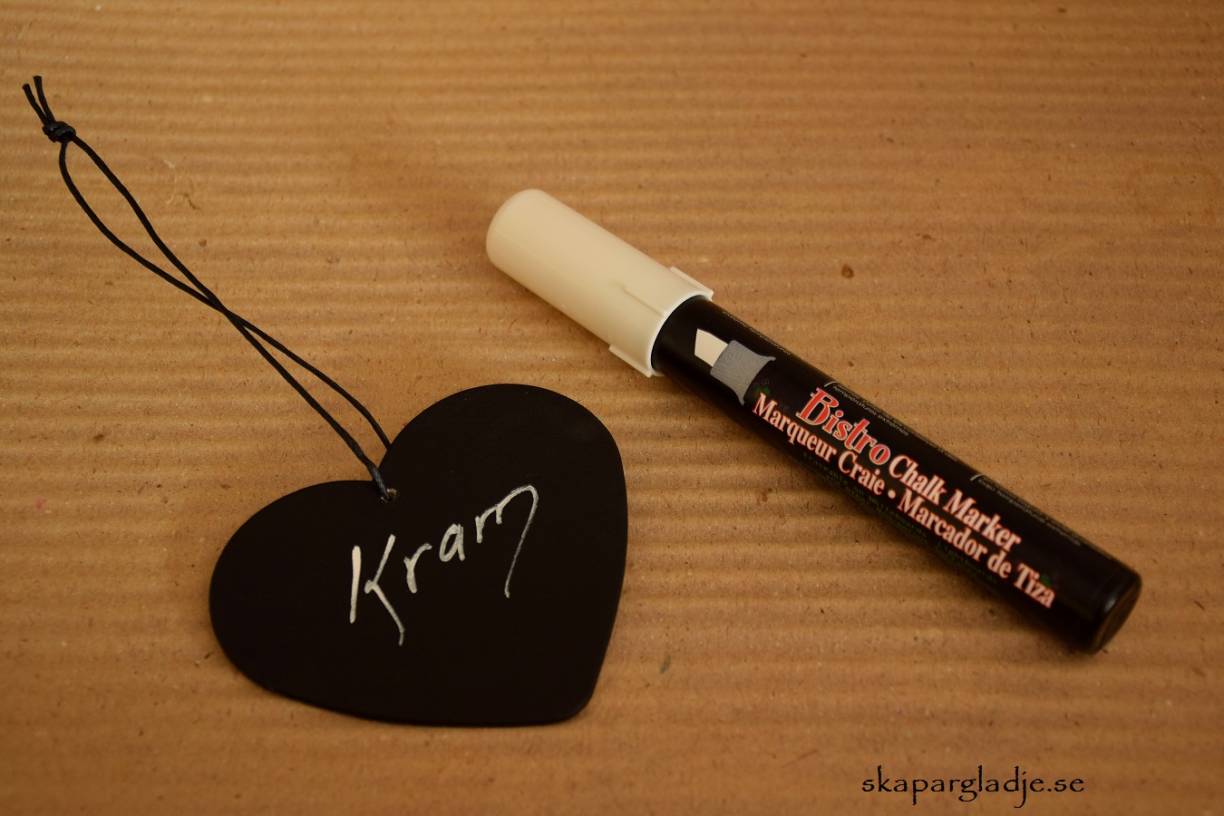 Griffel-Blackboard, Glas... Penna / Krita Vit  Snedskuren 4mm-spets  - 2