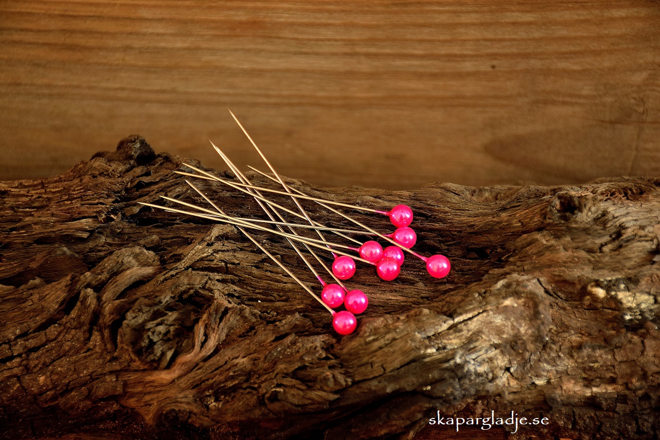 Nålar med Pärlor Cerise 6mm St/Förp