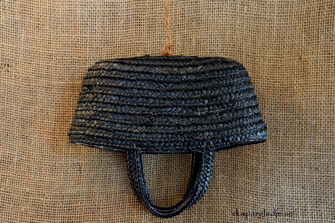 Korg -Väska  Svart med Handtag - 5
