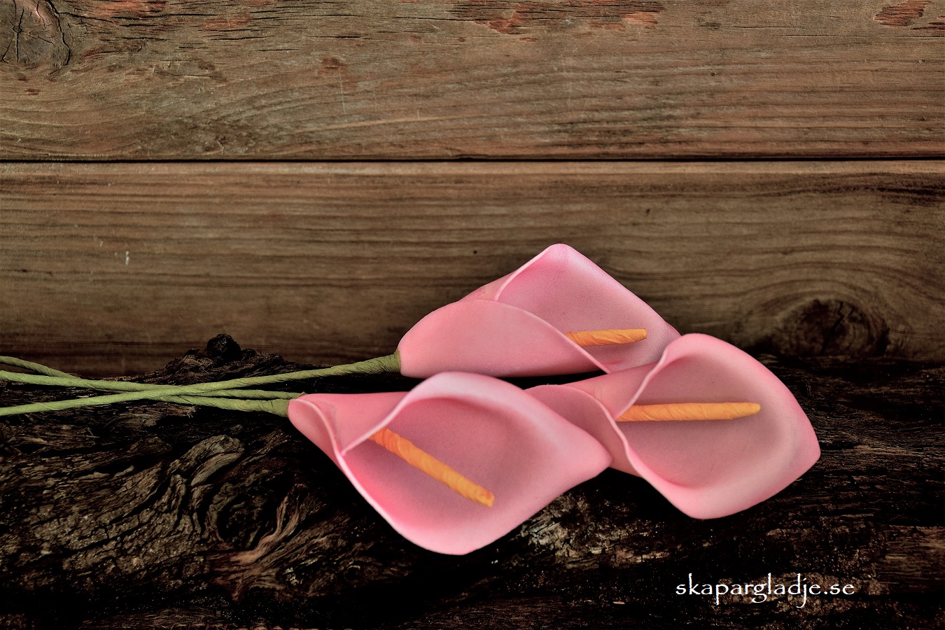 Calla Rosa Konstväxt Sticks St/Set.