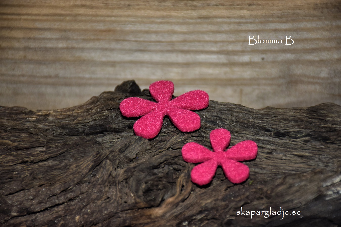 Blommor Fjärilar i Filt Cerise-Rosa Olika Modeller Set - 4
