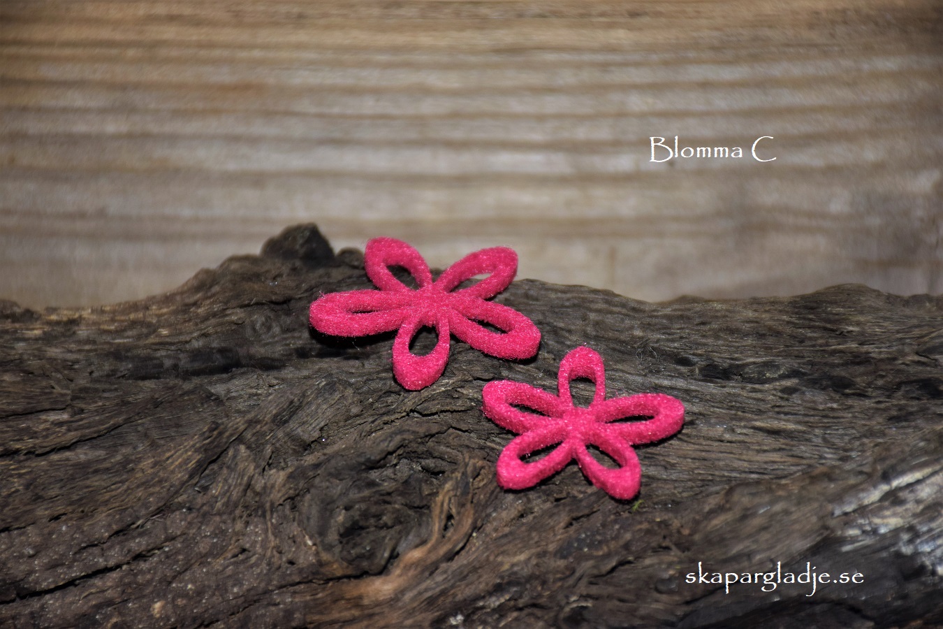 Blommor Fjärilar i Filt Cerise-Rosa Olika Modeller Set - 5