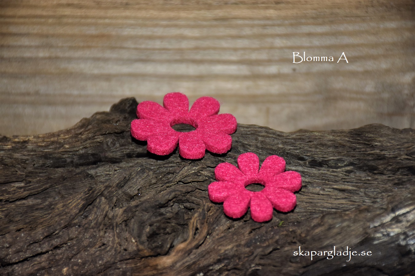 Blommor Fjärilar i Filt Cerise-Rosa Olika Modeller Set - 3