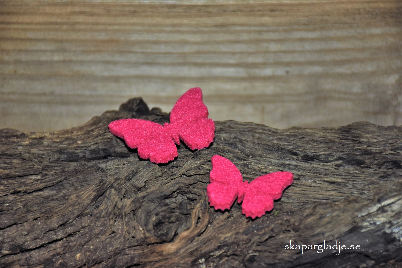 Blommor Fjärilar i Filt Cerise-Rosa Olika Modeller Set - 2