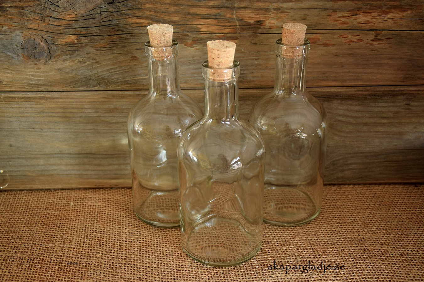 Glas- Flaska/Vas/Ljusstake m Kork  St/Set - 2