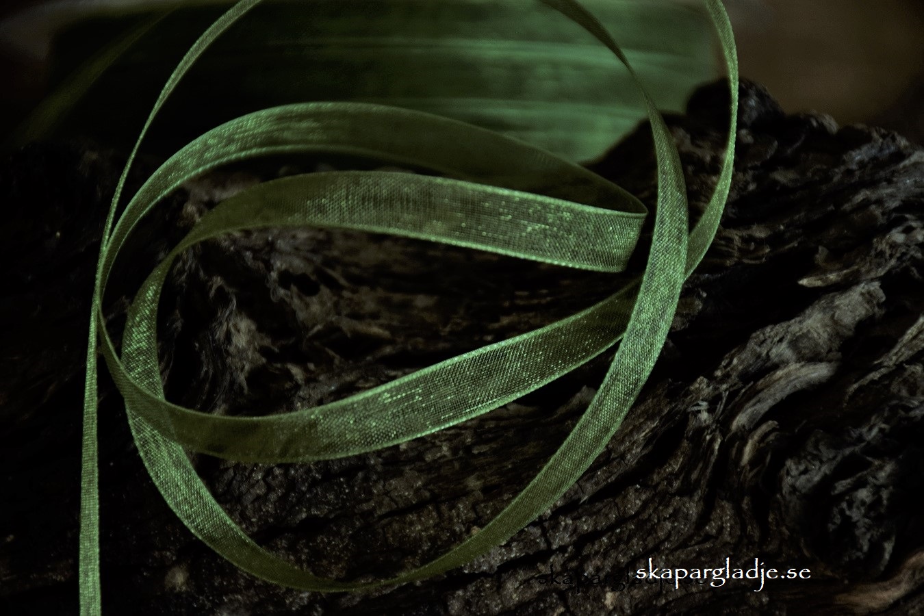 Band Organza Mörkgrön ca 7mm