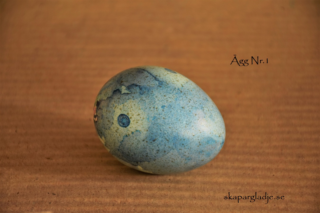 Ägg Anka Äkta Batik-melerat Blått - 2