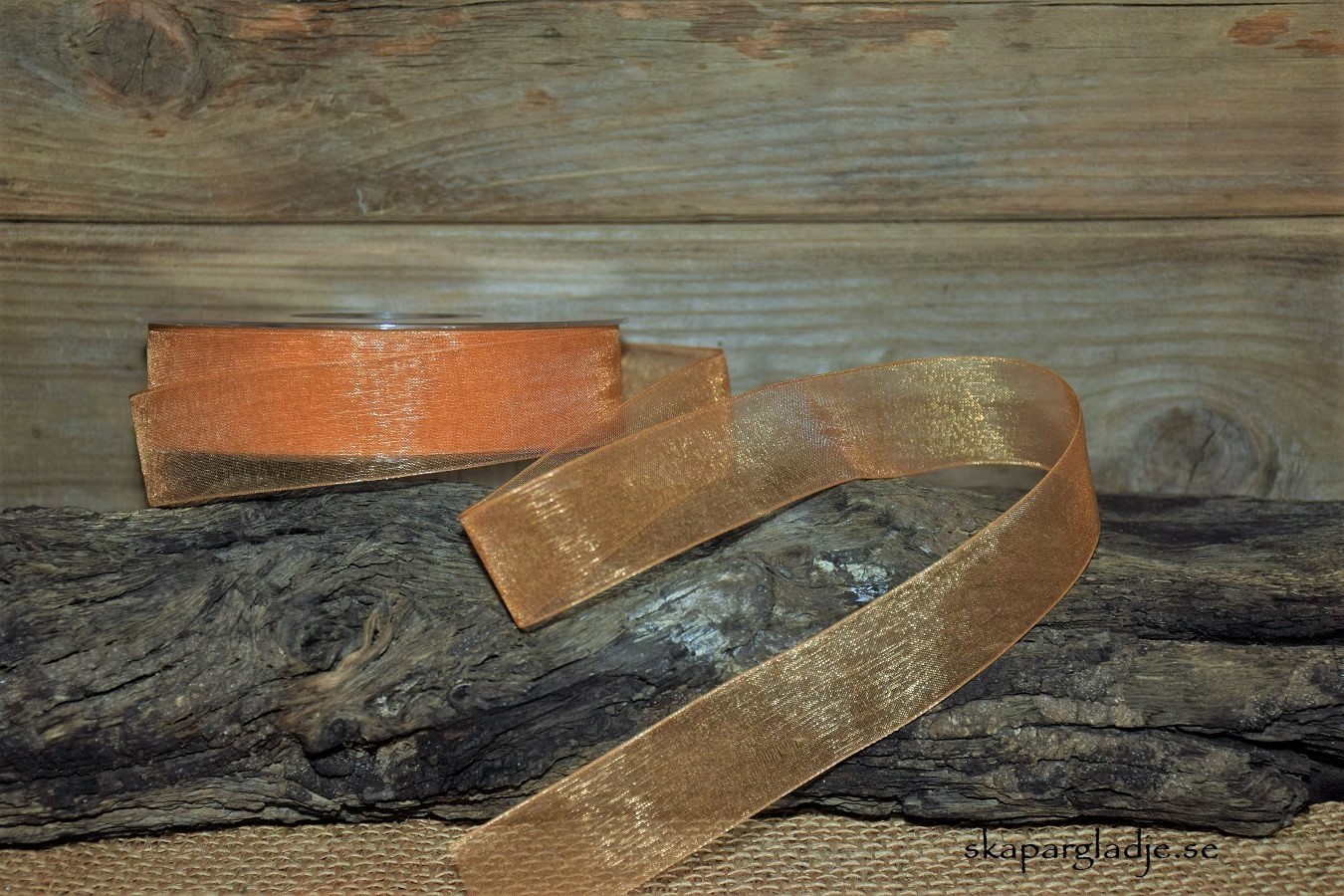 Band Organza Rostbrun 25mm