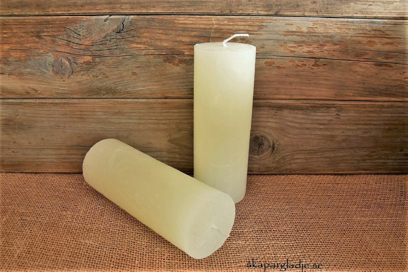 Ljus  Block Cylinder Elfenbensvitt 7x19cm