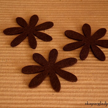 Filtblomma Brun 8cm