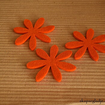 Filtblomma Orange 8cm