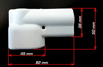 Ändavslut vit P90 bakdel - Vänster
