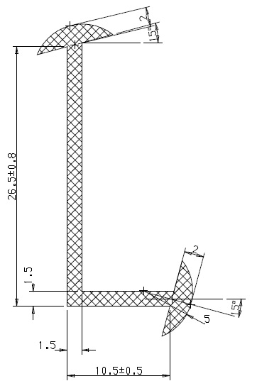 Rubber basemoulding for edge profile - 2