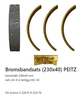 Bromsbandsats (230x40) PEITZ