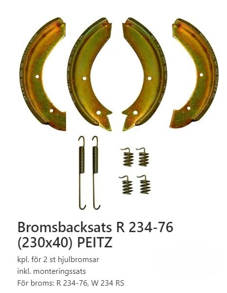 Bromsbacksats PEITZ R 234-76 (230x40)