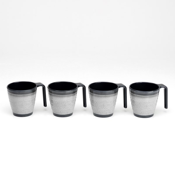 Flamefield Melaminmuggar Granite, 4-pack