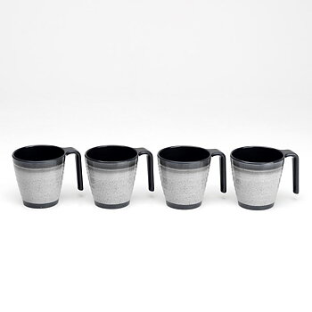 Flamefield Melaminmuggar Granite, 4-pack