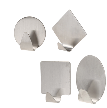 Krok, självhäftande, rostfritt - 4-pack