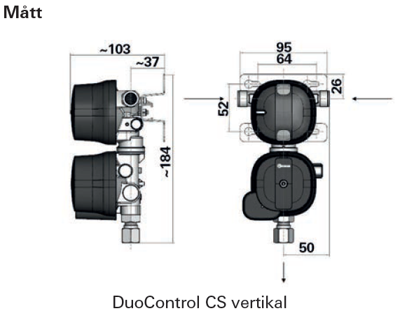 DuoControl CS 30 mBar för vertikal montering - 2