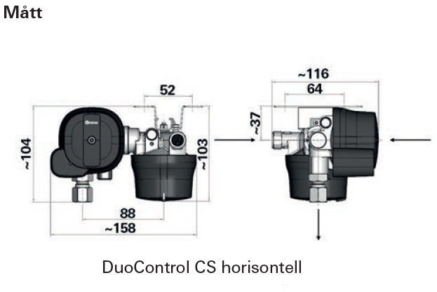 DuoControl CS 30 mBar för horisontell montering - 2