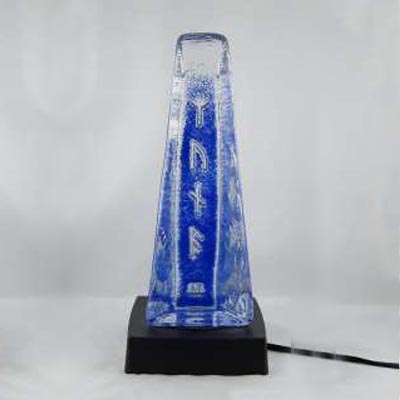 Vikinga Lampe Runa Skulptur Klar og blå krystall - 5