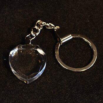 Porte-clés en cristal 2D Coeur 2,5x2,5x1,1 cm