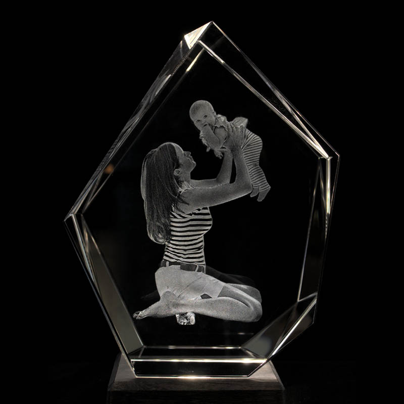 3D bloque de cristal Iceberg, X grande 20x15x6 cm - 3
