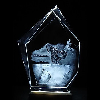 3D bloque de cristal Iceberg, X grande 20x15x6 cm