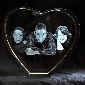 3D Crystal Heart 10x9x6 cm