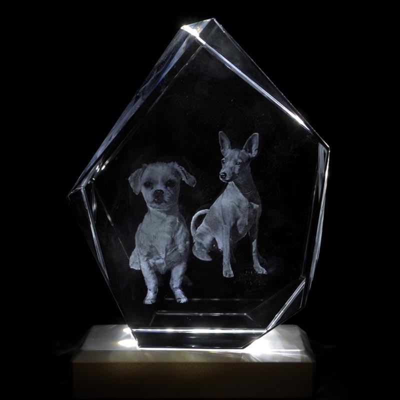 3D krystalblok isbjerg, medium 13x10x6cm - 3