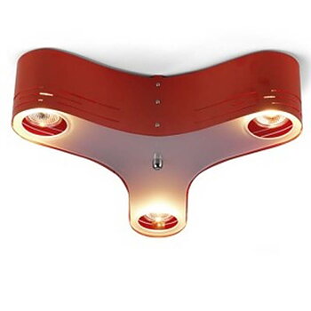 Treklövern taklampe rød