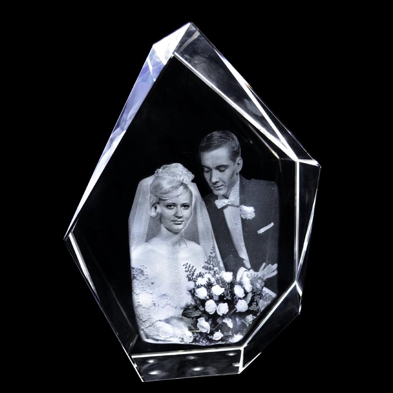 3D bloque de cristal Iceberg, grande 17x13x6 cm - 2