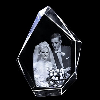 3D bloque de cristal Iceberg, grande 17x13x6 cm