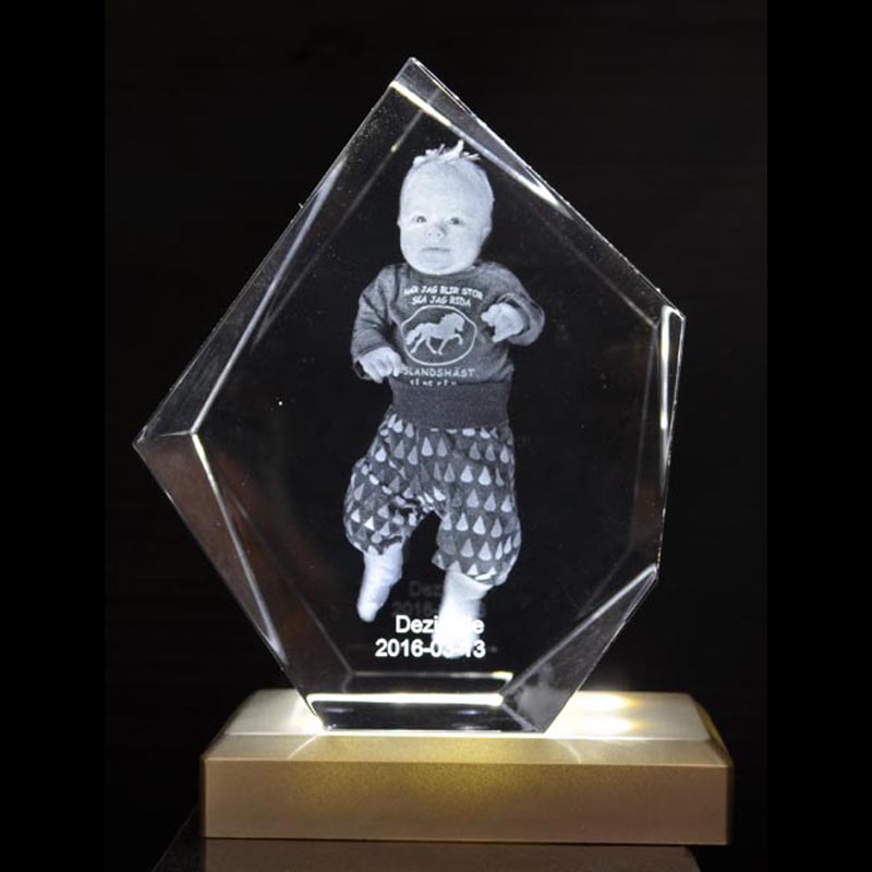 3D bloque de cristal Iceberg, grande 17x13x6 cm - 6