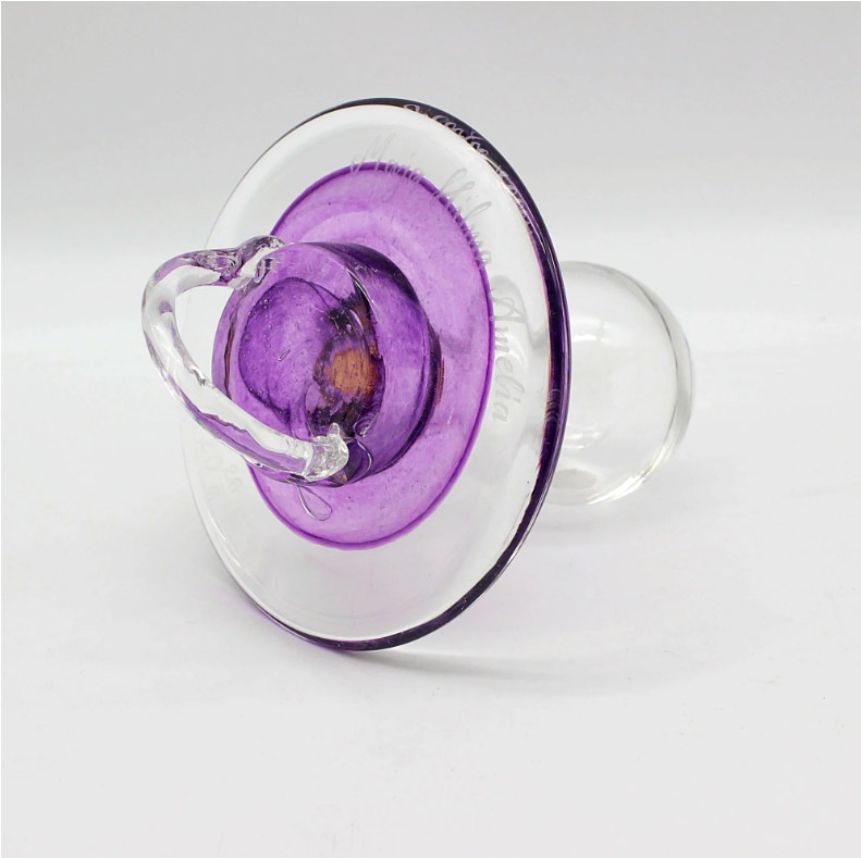 Glass Button Purple - Decorative Christening Gift