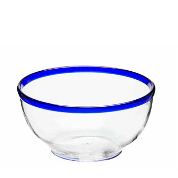 Borde azul Tazón De Lechuga Mediano