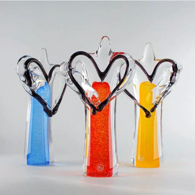Soins aux chrysanthèmes Jaune - Sculpture en verre - 2