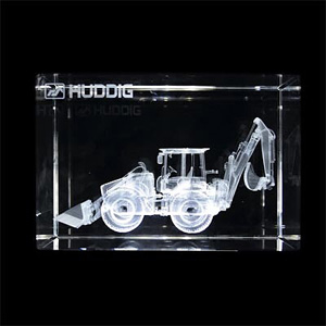 Grabado 3D dentro del bloque de vidrio  