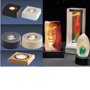 Pedestales de iluminación Bloques de vidrio 3D y vidrio artístico  