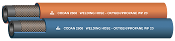 Twin welding hose OX 6,3 + LPG 6,3