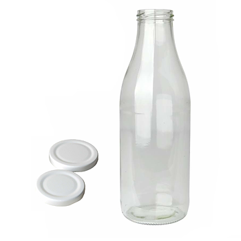 Mjölk / Juice flaska 1 liter inkl. skruvkork 12st