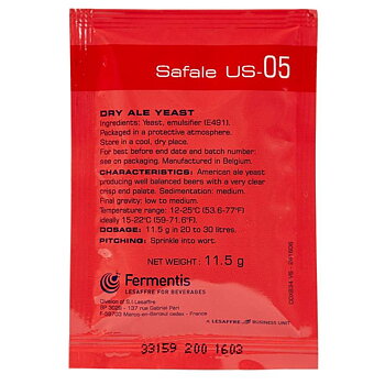 Fermentis bryggjäst SafAle US-05 11,5 g