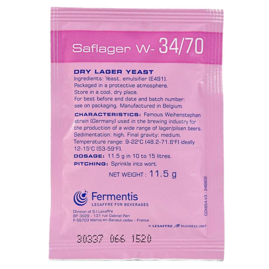 Fermentis bryggjäst SafLager W34 / 70 11,5 g