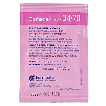 Fermentis bryggjäst SafLager W34 / 70 11,5 g