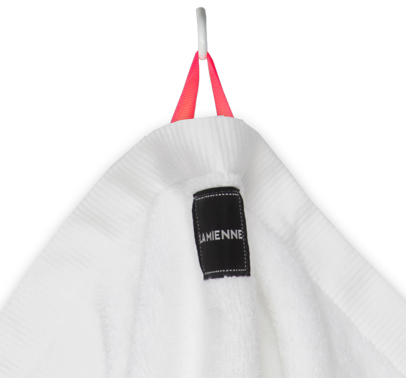 HAND TOWEL WHITE, Neon Pink Loop - 2