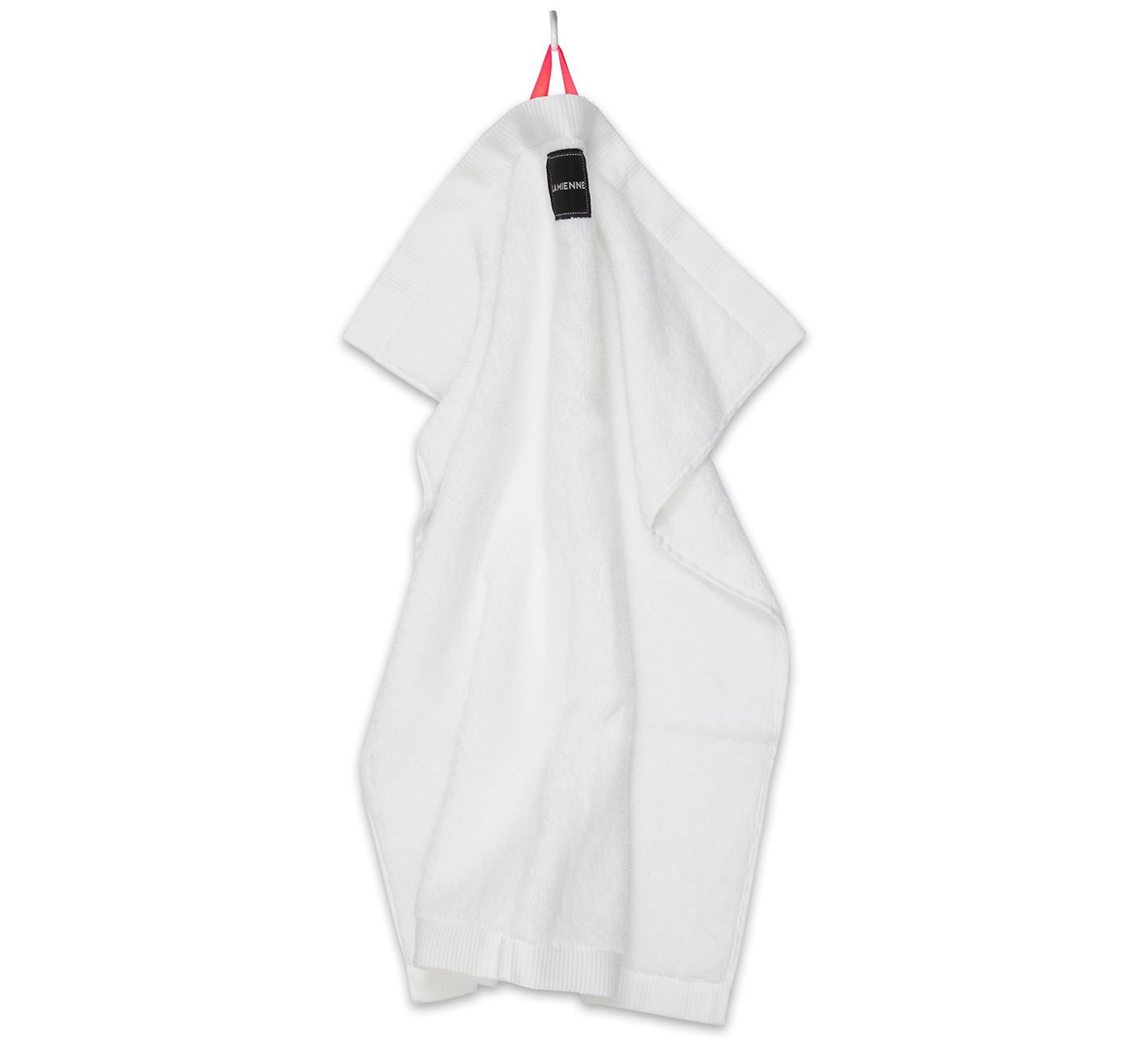 HAND TOWEL WHITE, Neon Pink Loop