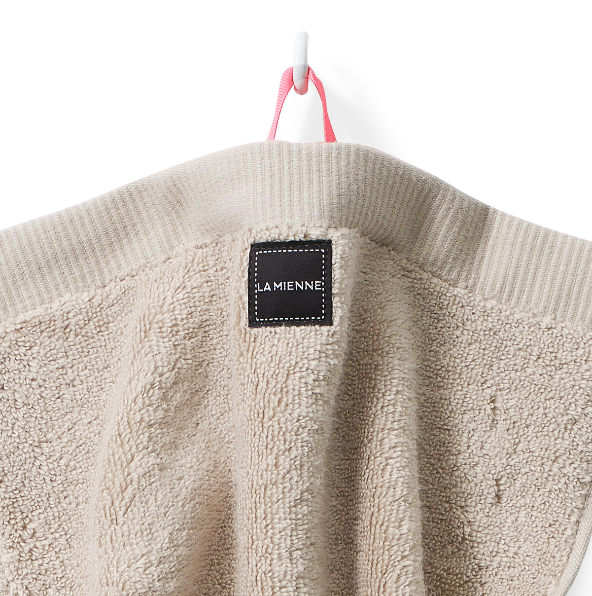 GÄSTHANDDUK  BEIGE, Neonrosa hängare - 2