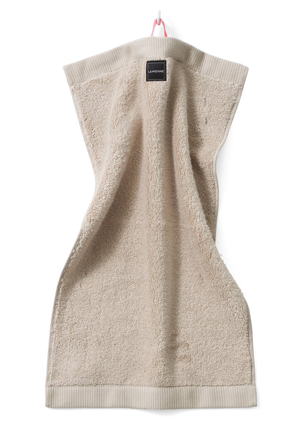 GÄSTHANDDUK  BEIGE, Neonrosa hängare
