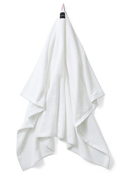 SHOWER TOWEL WHITE, light pink hook